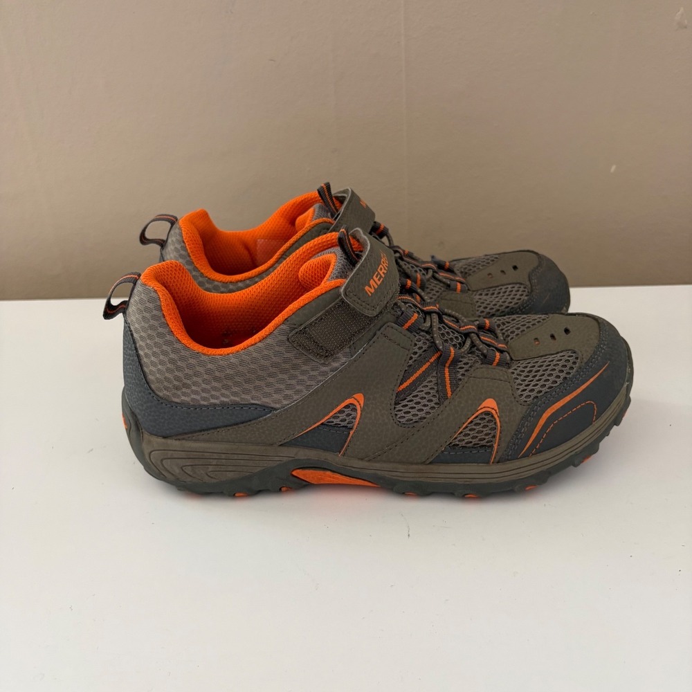 Merrell Big Kid Trail Chaser Hiking Shoes Size 6 M EU 37 Hook & Loop Orange